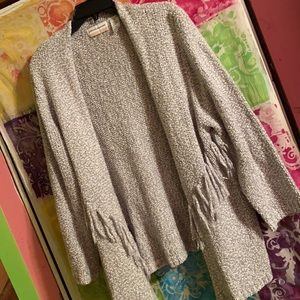 Gray & white Alfred Dunner Cardigan: 1X